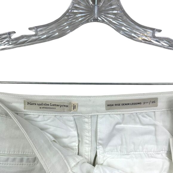 Anthropologie Pilcro and the Letterpress Womens Denim Legging Stretch‎ White 26 - Picture 7 of 7